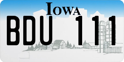 IA license plate BDU111