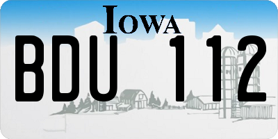 IA license plate BDU112