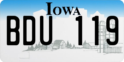 IA license plate BDU119