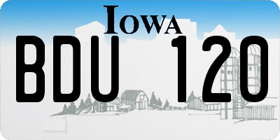 IA license plate BDU120