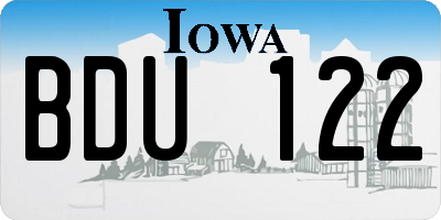 IA license plate BDU122