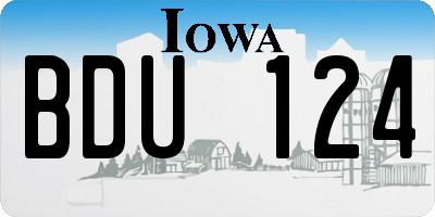 IA license plate BDU124