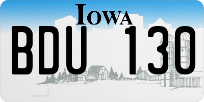 IA license plate BDU130