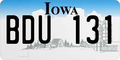 IA license plate BDU131