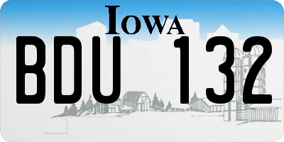 IA license plate BDU132
