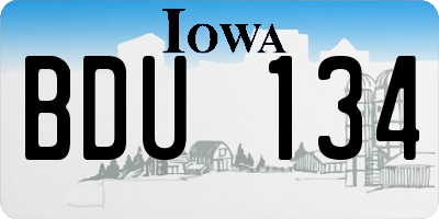 IA license plate BDU134