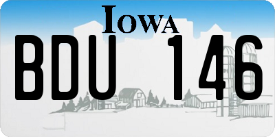 IA license plate BDU146