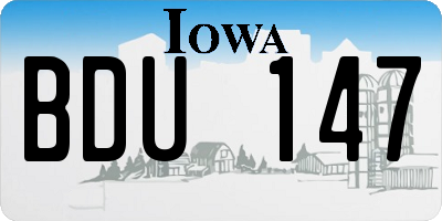 IA license plate BDU147