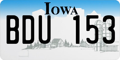 IA license plate BDU153