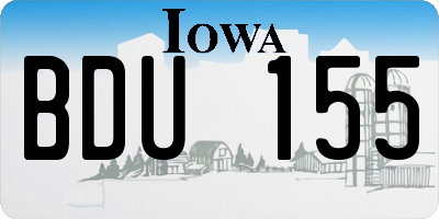 IA license plate BDU155