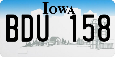 IA license plate BDU158
