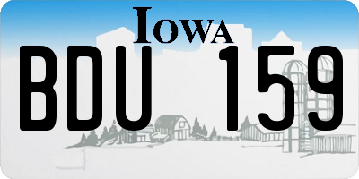IA license plate BDU159