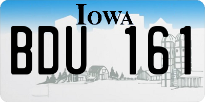 IA license plate BDU161