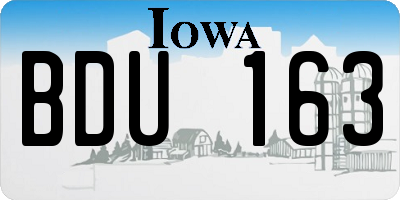 IA license plate BDU163