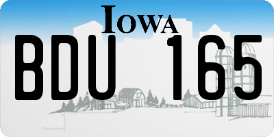 IA license plate BDU165