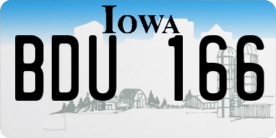 IA license plate BDU166