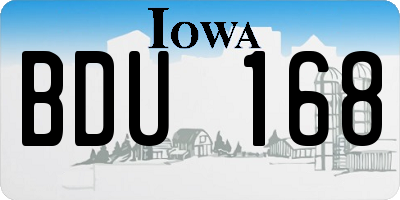 IA license plate BDU168