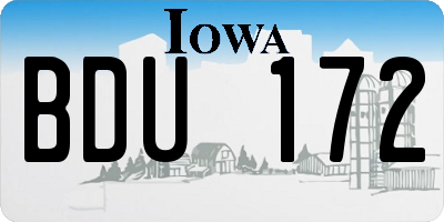 IA license plate BDU172