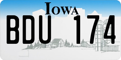 IA license plate BDU174