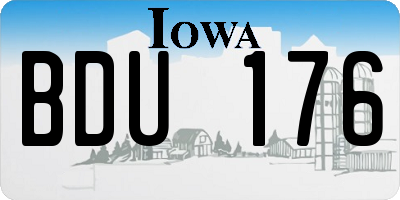 IA license plate BDU176
