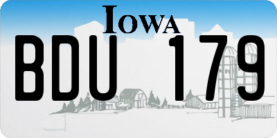 IA license plate BDU179