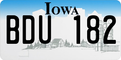 IA license plate BDU182