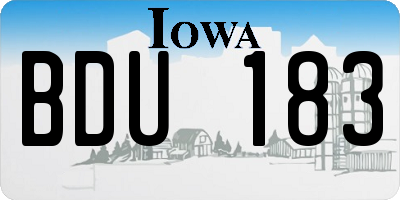 IA license plate BDU183