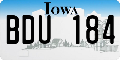 IA license plate BDU184