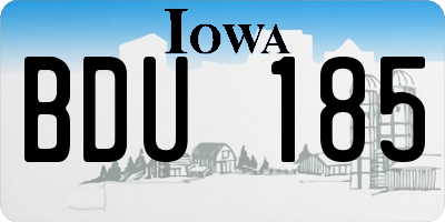 IA license plate BDU185