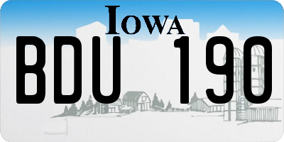 IA license plate BDU190