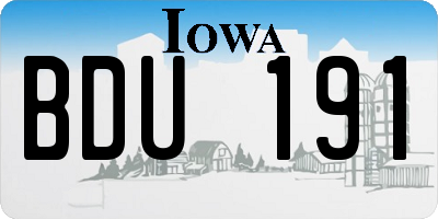 IA license plate BDU191