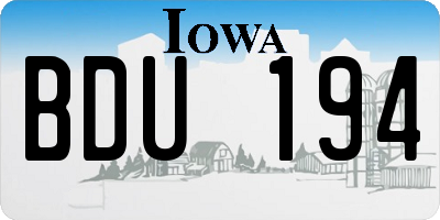 IA license plate BDU194
