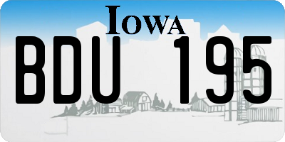 IA license plate BDU195