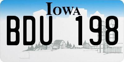 IA license plate BDU198