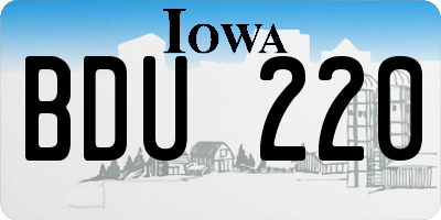 IA license plate BDU220