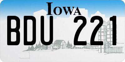 IA license plate BDU221