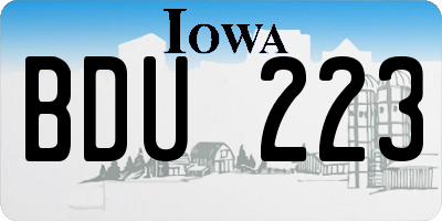 IA license plate BDU223