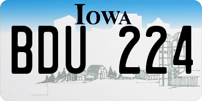 IA license plate BDU224