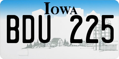 IA license plate BDU225