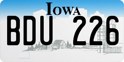 IA license plate BDU226