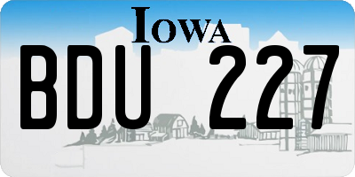 IA license plate BDU227