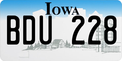 IA license plate BDU228