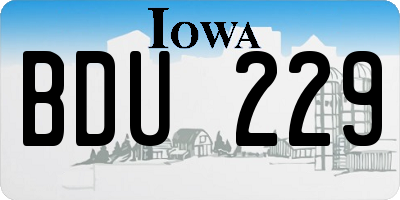 IA license plate BDU229