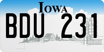IA license plate BDU231