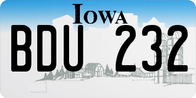 IA license plate BDU232