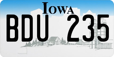 IA license plate BDU235