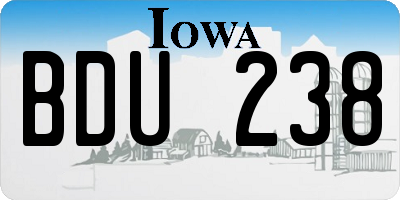 IA license plate BDU238