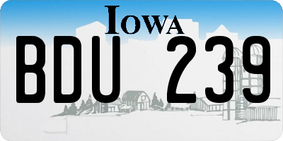 IA license plate BDU239