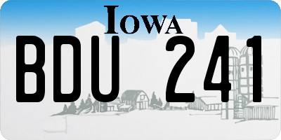 IA license plate BDU241