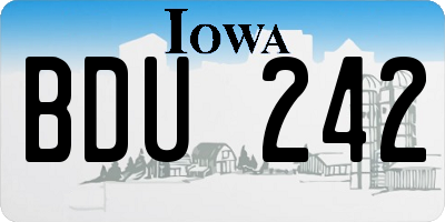 IA license plate BDU242